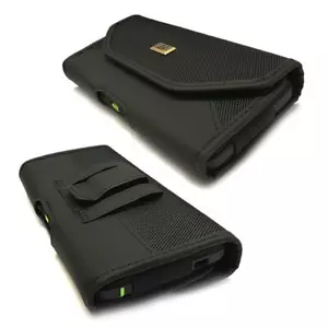 Universal für iPhone Samsung LG Hülle Nylon Leder Gürtel Holster Etui Case - Bild 1 von 10