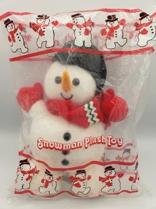 Avon 1987 Schneemann Plüsch versiegeltes Paket Stofftier Weihnachten Spielzeug Mütze Schal Vintage - Bild 1 von 4