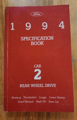 1994 Ford Mercury Passenger Car Rear Wheel Drive Specification Book  - Image 1 of 3