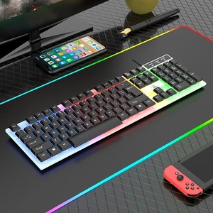 Wired Gaming Keyboard and Mouse Kit Backlit Mechanical for Computer Desktop - Picture 1 of 8