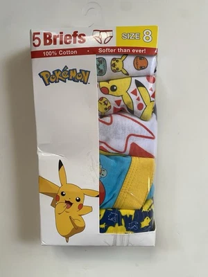 Nintendo Pokemon Boy’s Size 8 Underwear 5 Pack Briefs 100% Cotton - Image 1 of 4