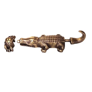 Amazing crocodile solid brass small 6.1/4" inch long Heavy Slide Bolt Old Styl - Picture 1 of 13