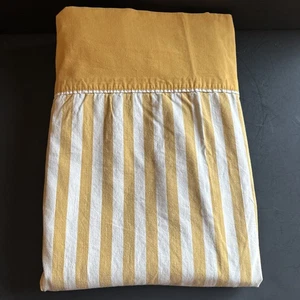 Vintage Cannon Monticello Musselin Blatt komplettes Bett gold weiße Streifen 81x92" USA Retro - Bild 1 von 16