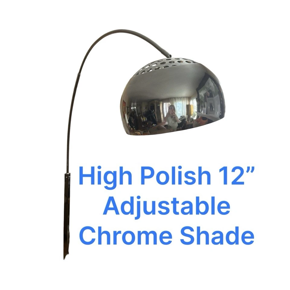 Living Room Lamp Arch Style Chrome Modern w/Foot Switch - Image 1 of 4