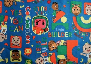 3 Yards Coclmelon on Blue  Cotton Quilting Fabric 112" X 44" - Picture 1 of 2