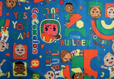 3 Yards Coclmelon on Blue  Cotton Quilting Fabric 112" X 44" - Image 1 of 2