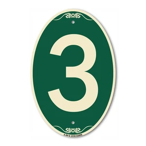 Letrero SignMission Designer Series - Letrero con número 3 letrero de aluminio de 12" x 18" - Imagen 1 de 4