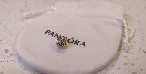 PANDORA~Sterling Silver & 14K Peridot Double Hearts Clip Charm #790382PE~RETIRED - Picture 1 of 8