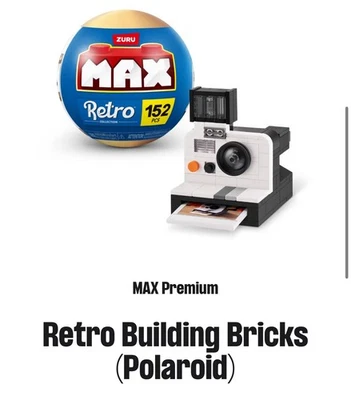 ZURU MAX RETRO Polaroid Camera Building Set 152 Pieces - Sealed, New - Image 1 of 4