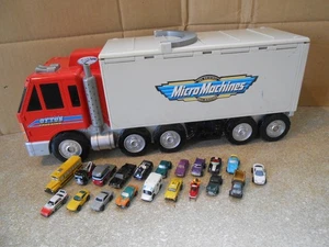 Vintage 1998 Micro Machines Ottos trucking Truck Carry Playset + 20 VEHICLES - Picture 1 of 16
