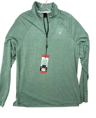 Pullover Spyder Active para hombre medio verde 1/2 cremallera mezcla de poliéster (C2) Foto 1 de 4