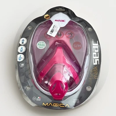 Seac Magica Full Face Snorkeling Mask White/Pink Size S/M 4-4.5" Chin to Eye - Image 1 of 4