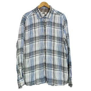 Joseph Abboud Mens Linen Plaid Button Up Shirt Sz XXL Preppy Beach Coastal Fall - Picture 1 of 13