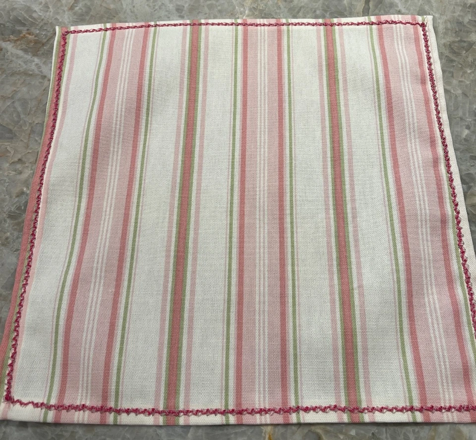 Juego de 8 servilletas de tela, rayas rosas, 13" Foto 1 de 1