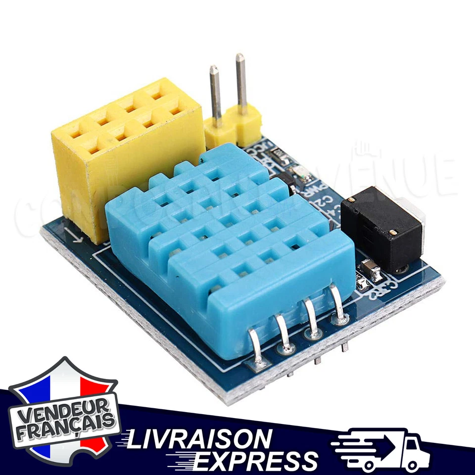 MODULE ESP-01S DHT11 WIFI CAPTEUR TEMPÉRATURE HUMIDITÉ ARDUINO RASPBERRY [642] - Photo 1/1