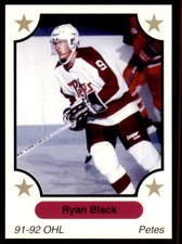 1991-92 7th Inning Sketch OHL Ryan Black Peterborough Petes #144