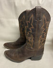 JUSTIN Kid's Brown Buffalo Western Boots Sz 2.5 D 2254JR EUC Cowboy Leather
