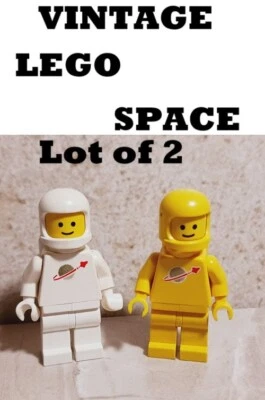 Vintage LEGO Classic SPACE Minifigures White & Yellow Complete Helmet Air tanks - Image 1 of 3