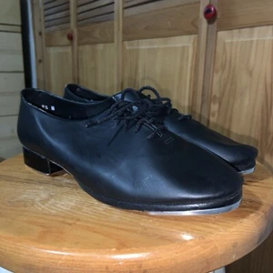 Giordano Leo’s Leather Tap Shoes New! 9 Black Ultra tone Taps Lace Up Oxfords - Picture 1 of 8