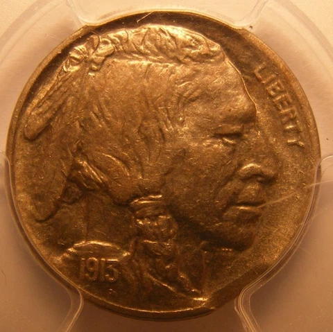 ERROR - 1913 Type 2 Buffalo Nickel PCGS Unc Details Planchet Flaw (Clipped) Cover
