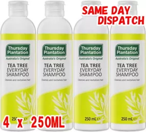 4 x 250ml Thursday Plantation Tea Tree Everyday Shampoo Revitalises Hair - Picture 1 of 1