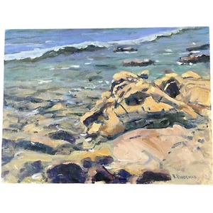 Rodolfo Rivademar Original Oil Painting Plein Air Impressionist Seascape 15x12 - Picture 1 of 5