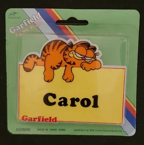 Vintage Garfield Name Plate Carol - Picture 1 of 1