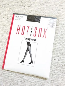 Hot Sox Black Pantyhose Womens M High Cut Panty Lace Lycra Sheer Y2K Sexy - Picture 1 of 7