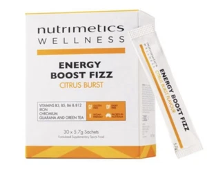 Wellness Energy Boost Fizz Citrus Burst Nutrimetics Sachets - Picture 1 of 7