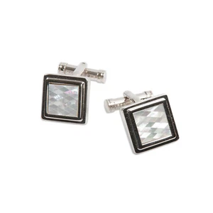 Ted Baker Polish Square Mother of Pearl Cufflinks  19232 - Picture 1 of 2
