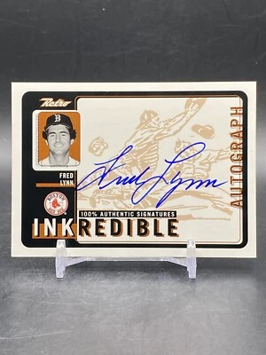 1999 Upper Deck #FL Fred Lynn HOF On Card Auto Boston Red Sox Retro Inkredible - Image 1 of 2