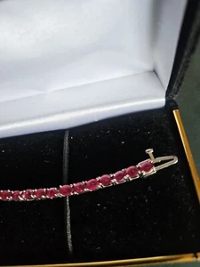 Mahaleo RUBIN RHODINIERT ÜBER STERLINGSILBER TENNISARMBAND 7,5: JTV Neu ohne Etikett - Bild 1 von 5
