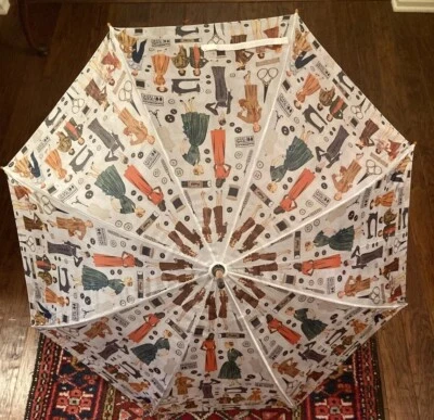 Simplicity Pattern Co. Paraguas Mujer Vintage Años 40 Vestidos Nociones Madera Blanca Foto 1 de 4