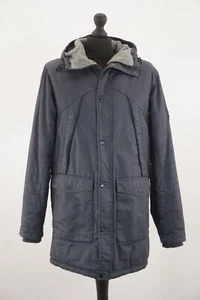 Bench Herren Winterjacke Jacke M blau grau uni gefüttert Kapuze Baumwolle A1286 - Bild 1 von 5
