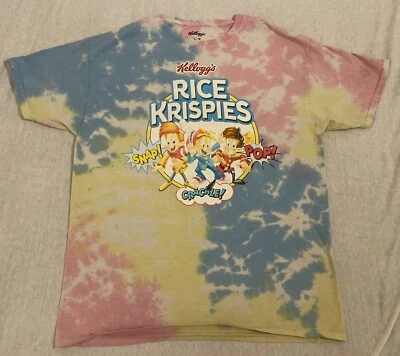 Camiseta Kellogg’s Rice Krispies Cereal Talla L Tie-Dye Snap Crackle Pop Foto 1 de 4