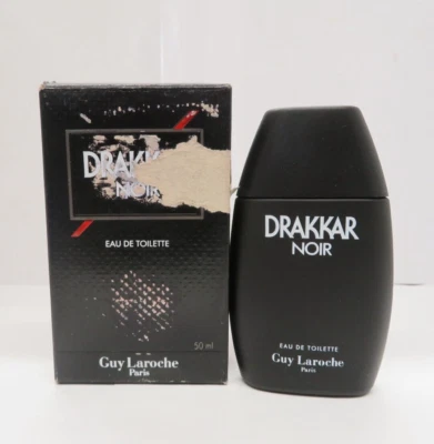 GUY LAROCHE DRAKKAR NOIR 50 ml EAU DE TOILETTE SPLASH VINTAGE LEER DESC Foto 1 de 4