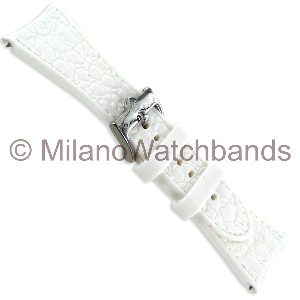 26毫米Glam Rock高品质弧形端白色纹理柔软硅胶表带 — 第 1/4 张图片