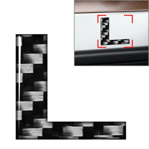 L Alphabet Letter Badge Car Sticker Self-Adhesive Auto Emblem Carbon Black - Picture 1 of 9