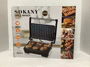 SOKANY GRILL Maker Electric Grill Nonstick Grid Sandwich Maker Griddle 850W - Picture 1 of 14