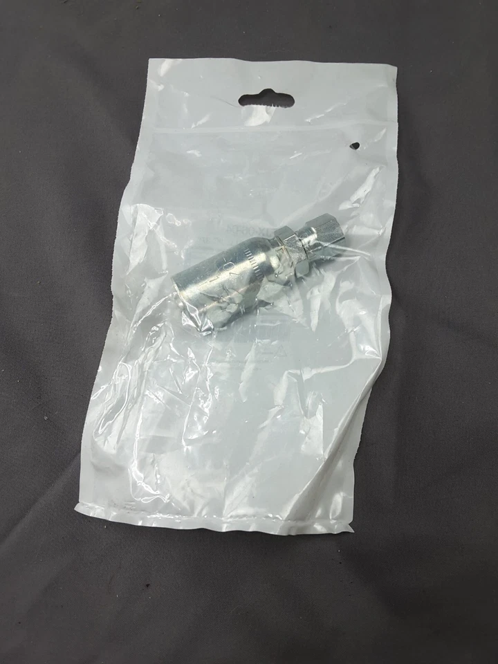 A-FJX-06-04 - Hydraulic Crimp Fitting ~3/8" Hose x 1/4" JIC 37° Female - Qty 6 - Image 1 of 2
