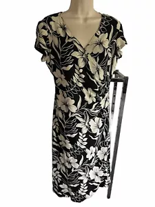 NEW Lauren Ralph Lauren Beige Black Floral All Pure SILK dress Cap Sleeve Midi 6 - Picture 1 of 18