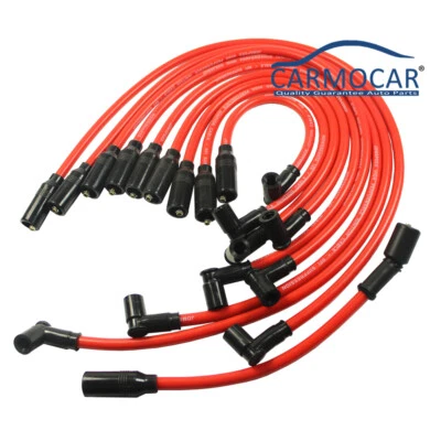 Juego de cables de bujía rojos de 10,2 mm para Chevrolet Corvette Lt1 92-96 5,7 L Foto 1 de 4