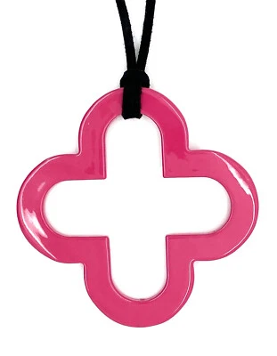 Horn Büffelhorn Anhänger Kette Hornanhänger Lack pink  Design Blume NEU - Bild 1 von 2