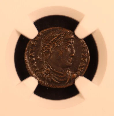 Western Roman Empire Valentinian I AE3 Nummus (364-375 AD) - NGC AU! Exceptional - Image 1 of 4
