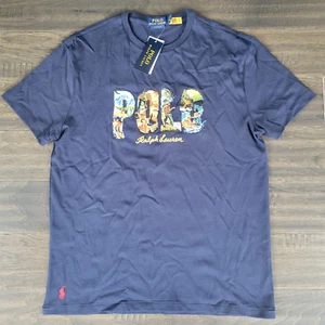 Polo Ralph Lauren Men Outdoor Inspired Embroidered Polo Logo Tee Navy Medium - Picture 1 of 14