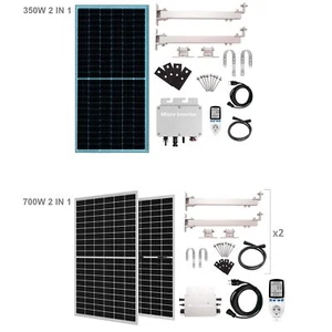 Kit Pannello Solare Fotovoltaico Inverter 350 W o 700 W per Balcone Plug & Play - Foto 1 di 9