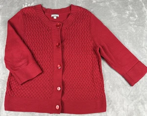 Croft & Barrow Sweater Women's XL Red Cardigan Button Up Sweater Chunky Knit - Picture 1 of 10