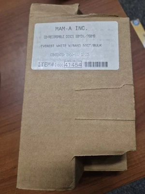 50-Pak MAM-A 24K GOLD GRADE WHITE 80-Min 700MB CD-R's, #41454 - Image 1 of 3