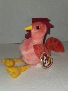 Ty Beanie Original Bebé "Strut" El Gallo Rojo Con Etiqueta 1996 Peluche Animal - Imagen 1 de 15