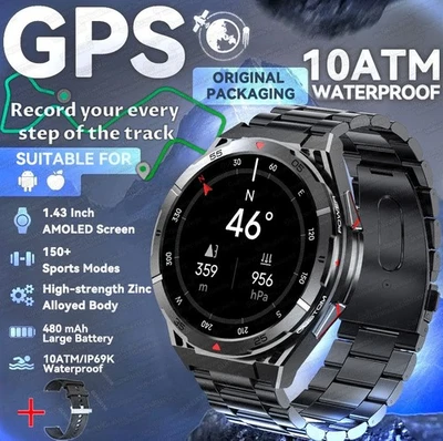 10ATM IP69 Swimming Waterproof Smart Watch GPS Sport Watches UK - Image 1 of 4